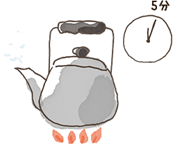 5分煮出す
