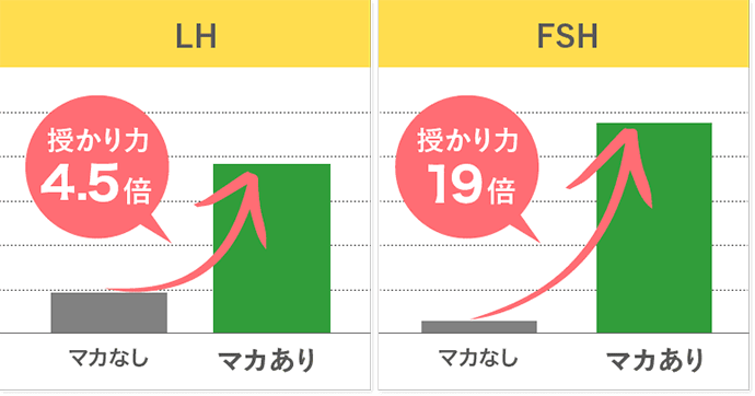 LH：授かり力4.5倍　FSH：授かり力19倍