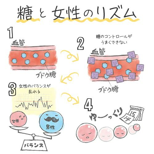 糖と女性のリズム