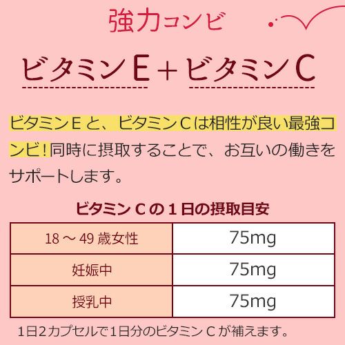 協力コンビ　ビタミンE+ビタミンC