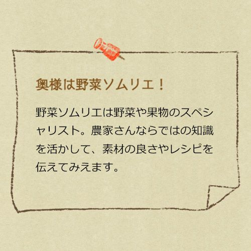 奥様は野菜ソムリエ