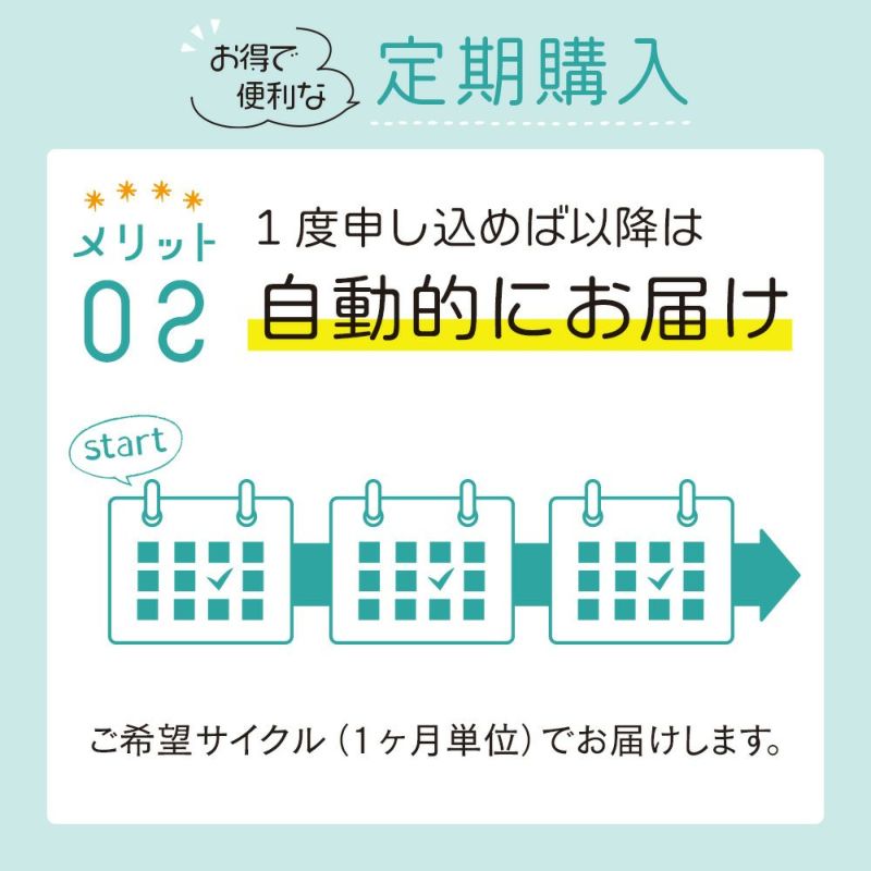 定期購入のメリット2　1度申し込めば以降は自動的にお届け